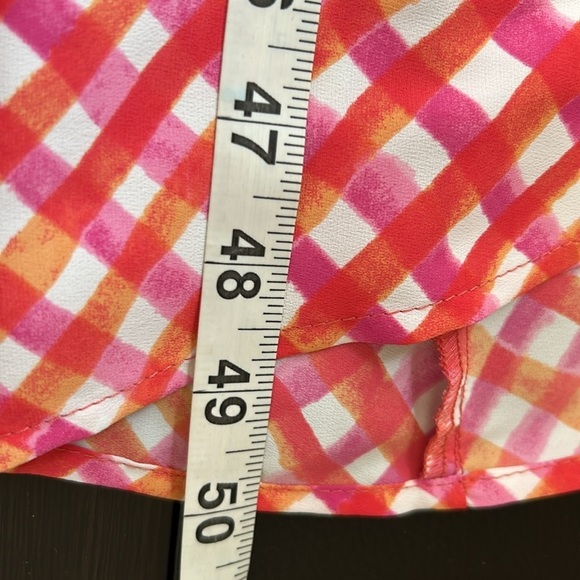 TOMMY BAHAMA Harbour Island Gingham Asymmetrical Sleeveless Beach Dress Pink Red - Picture 10 of 12